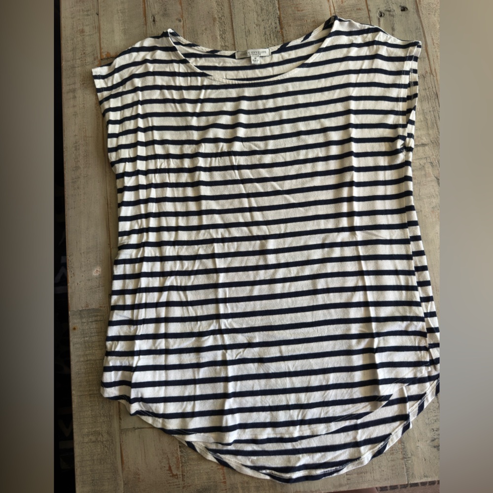 Green Envelope black and white Striped Top